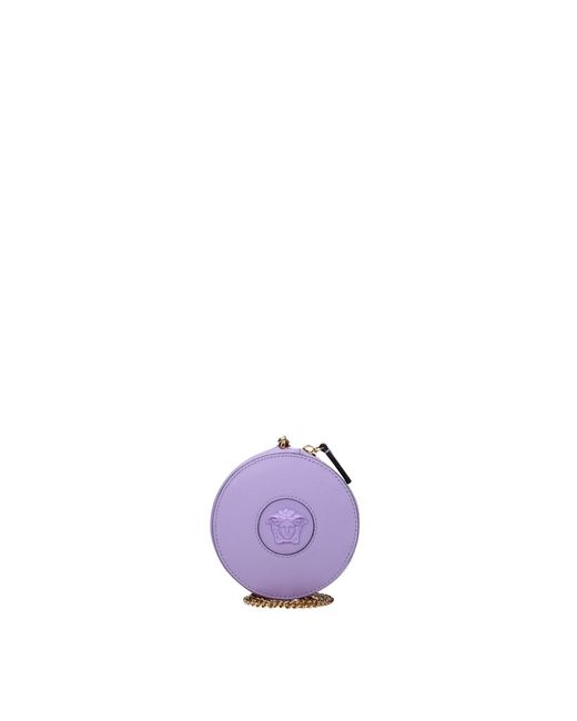 Versace Purple Shoulder Bags Leather Lilac