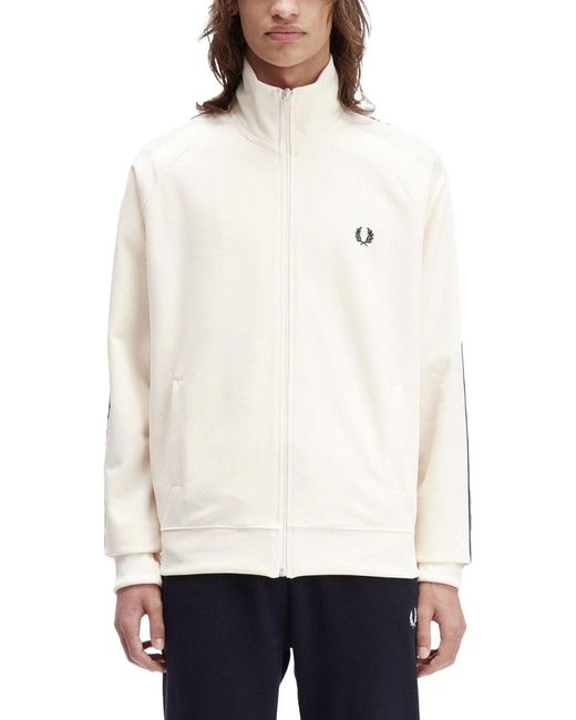 Fred Perry White Track" Jacket With Contrasting Webbing for men