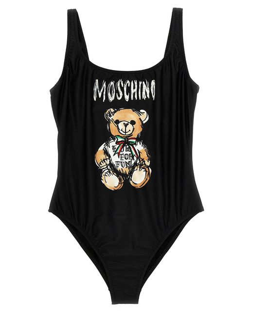 Teddy Bear Beachwear Nero di Moschino in Black