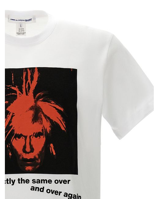 Andy Warhol T Shirt Bianco di Comme des Garçons in White da Uomo
