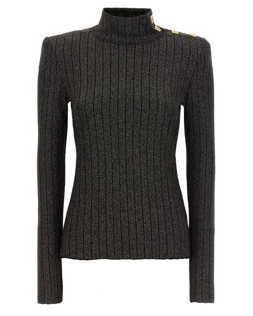Lurex Sweater Maglioni Nero di Balmain in Black