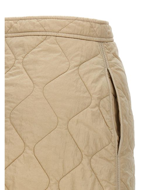 Quilted Nylon Skirt Gonne Beige di Burberry in Natural