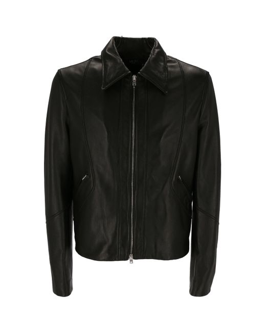 Amiri Black Leather Zip Leather Jacket for Men | Lyst