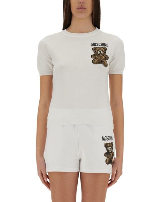 Moschino White Teddy Bear Sweater