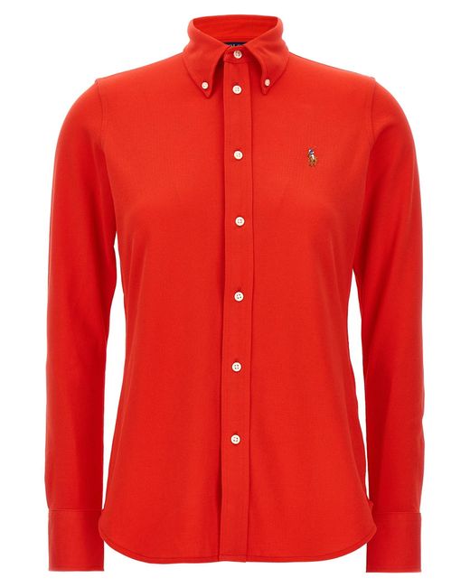 Logo Embroidery Shirt Camicie Rosso di Polo Ralph Lauren in Red