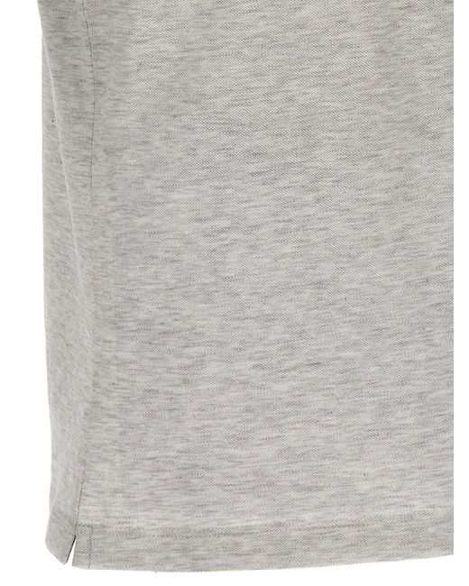 Logo Print Shirt Polo Grigio di Brunello Cucinelli in Gray da Uomo