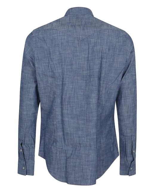 Eleventy Blue Cotton Shirt for men