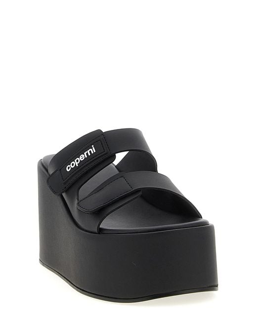 Coperni Black Wedge Double-Strap Sandals