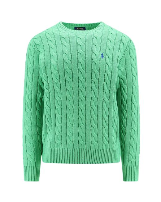 Maglia in cotone con logo iconico di Polo Ralph Lauren in Green da Uomo