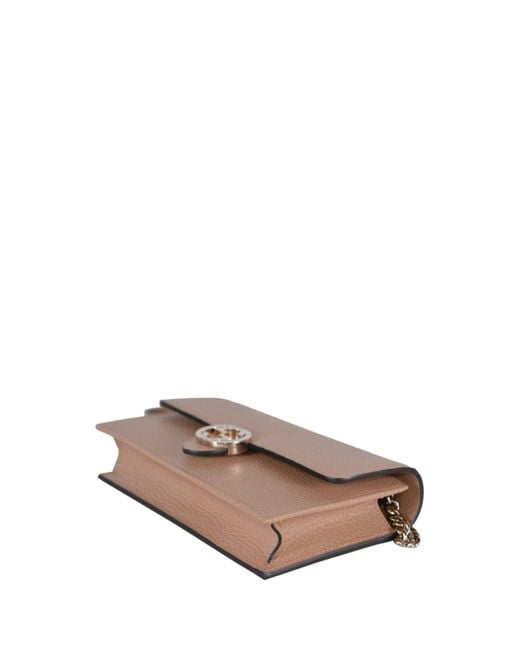 Gucci Brown Interlocking Shoulder Bag GG Small Beige Leather