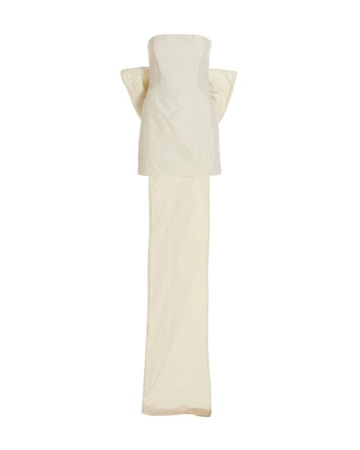 ROTATE BIRGER CHRISTENSEN White Plisse Taft Mini Dress