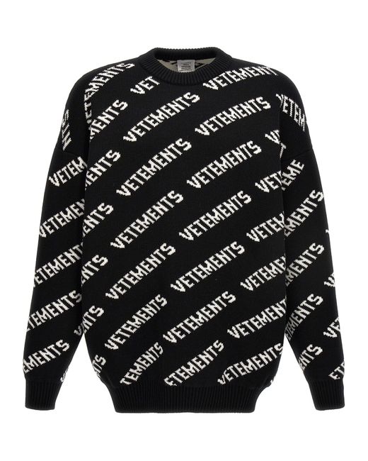 Vetements Black Monogram Sweater Sweater, Cardigans