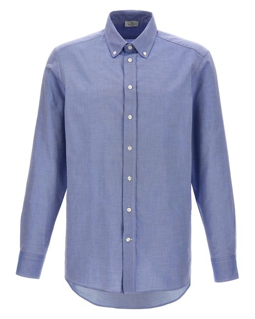 Etro Blue Cotton Shirt Shirt, Blouse for men