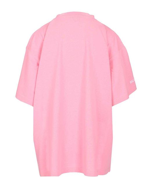 Balenciaga Pink T-Shirt With A Vintage Effect