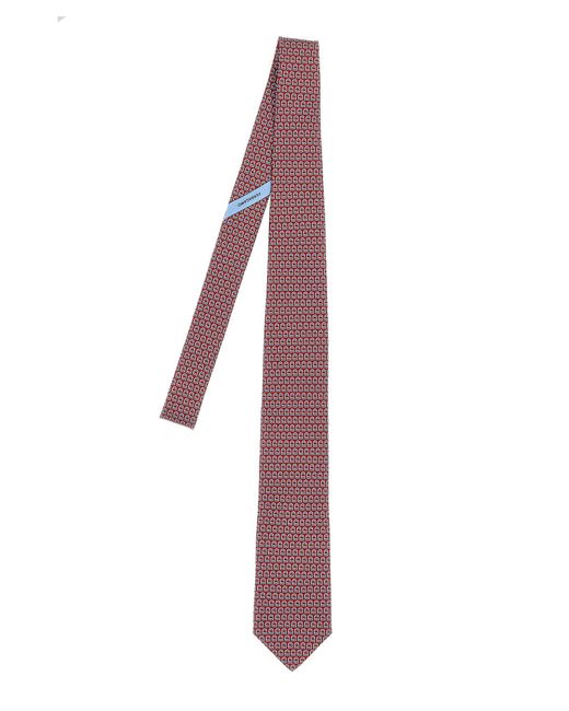 Gancini Intrecciati Cravatte Multicolor di Ferragamo in Purple da Uomo