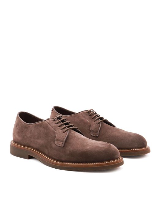 Brunello Cucinelli Brown Flat Shoes Caffe for men