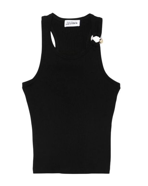 Jean Paul Gaultier Black Cotton Tank Top
