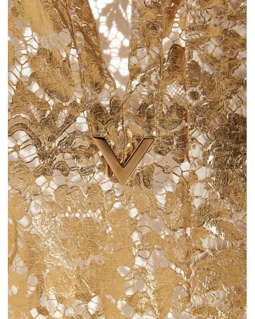 Top Gold Heavy Lace Top Oro di Valentino Garavani in Natural