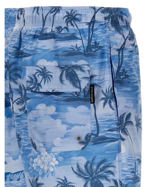 Sunset Beachwear Celeste di Palm Angels in Blue da Uomo
