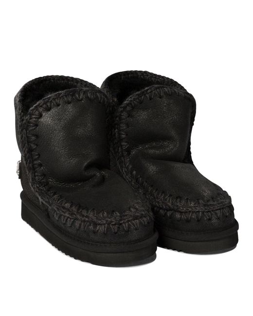 Mou Eskimo 18 With Rhinestones Logo Ankle Boots in Black | Lyst