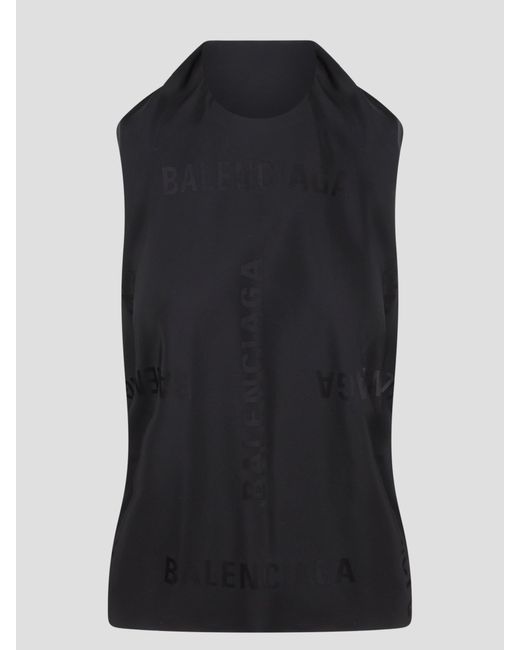 Balenciaga Black Knotted Top