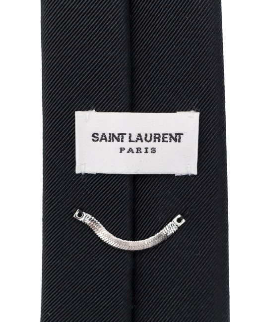 Cravatta in misto lana di Saint Laurent in Blue da Uomo