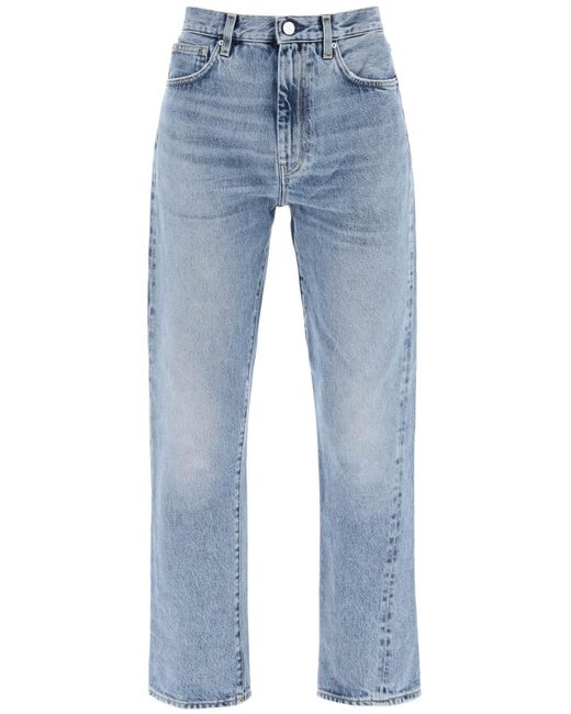 Totême  Blue Twisted Seam Cropped Jeans