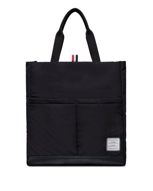 Thom Browne Black Multi Pocket Tote Bag for men