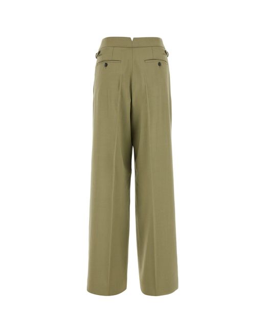 AMI Green Viscose Blend Pant