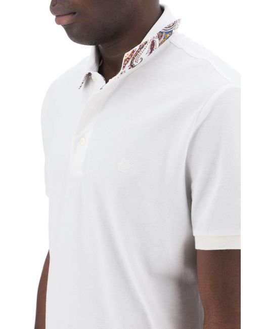 Etro White Regular Fit Polo Shirt for men