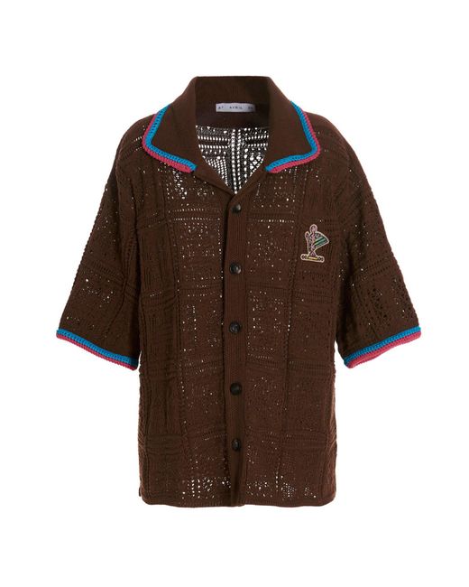 Avril 8790 x Formichetti Brown Patch Crochet Shirt for men