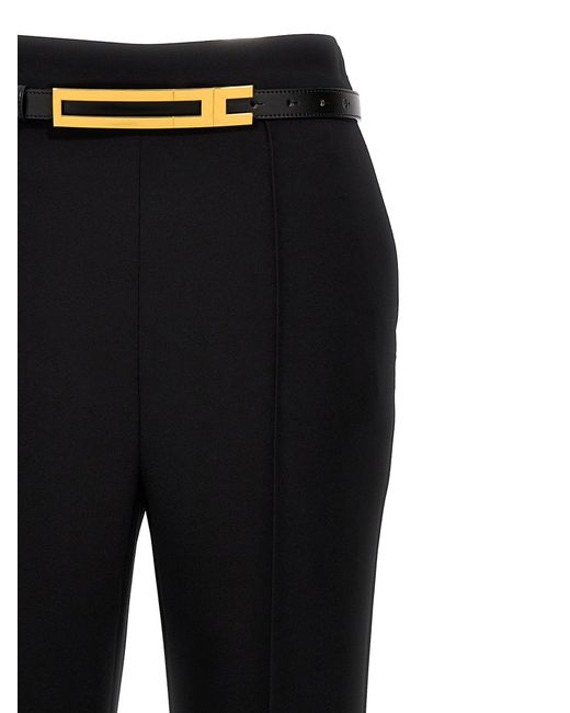 Elisabetta Franchi Black Trousers With Belt