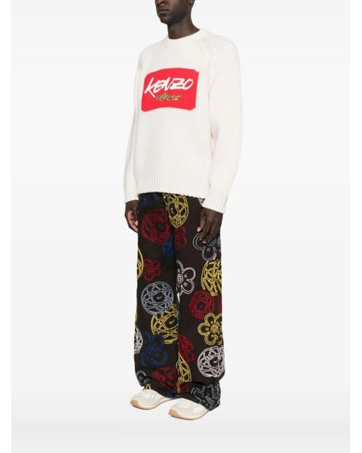 KENZO White X Futura 2000' Wool Jumper With Graffiti Typography for men