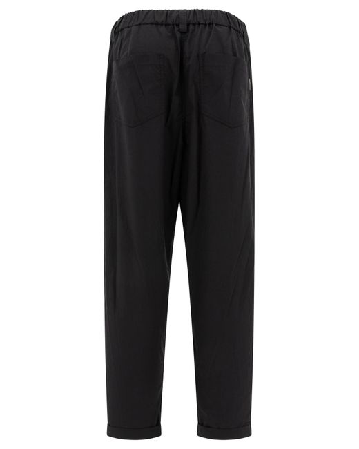 Brunello Cucinelli Black Pantaloni Cropped Con Vita Elasticizzata