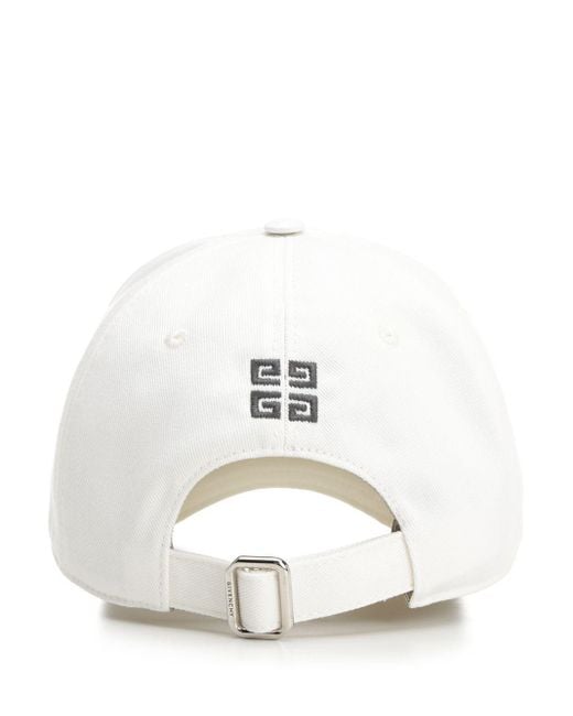 Givenchy White Embroidered Cotton Cap Hats for men