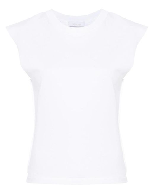 Rabanne White Cotton T-Shirt With Chain Detail