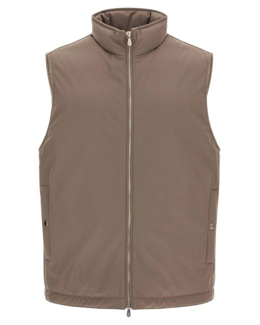 Brunello Cucinelli Brown Padded Vest for men
