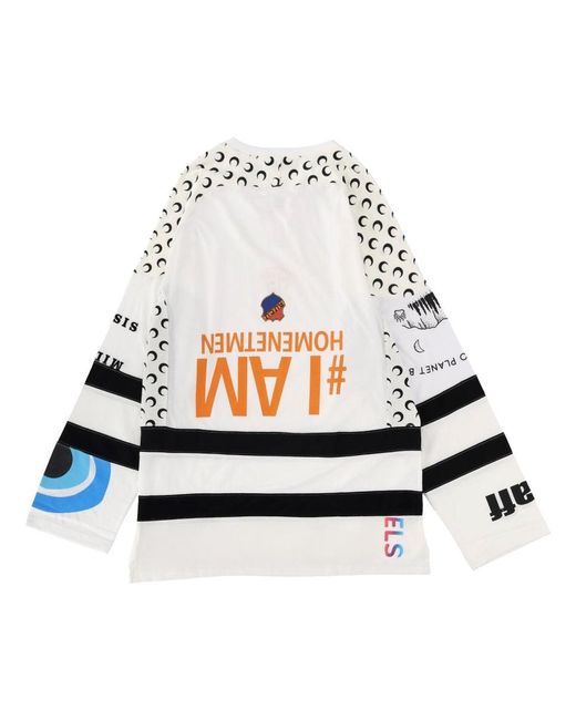 MARINE SERRE White "Upcycle Graphic" Field Hockey T-Shirt for men