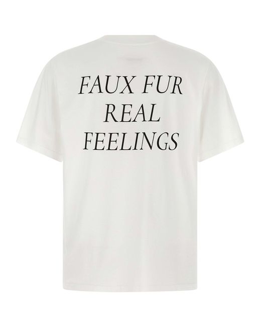 MM6 by Maison Martin Margiela White Cotton Jersey Printed T-Shirt With Crewneck for men