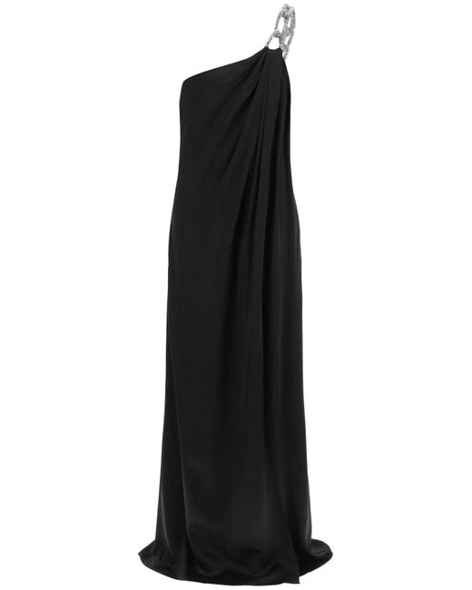 Stella McCartney Black One Shoulder Dress With Falabella Chain
