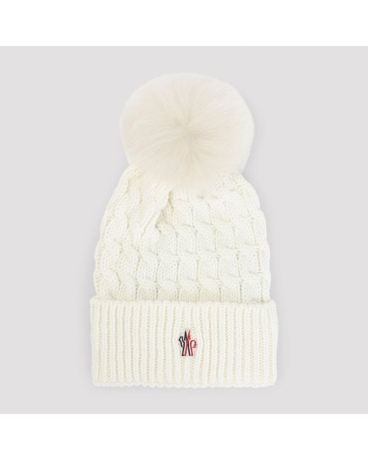 Moncler White Hats Nude & Neutrals