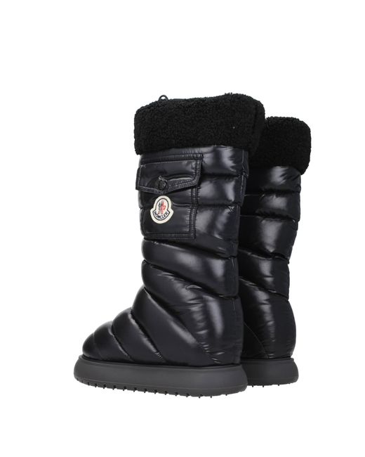 Moncler Black Gaia Fleece-trimmed Quilted Shell Boots