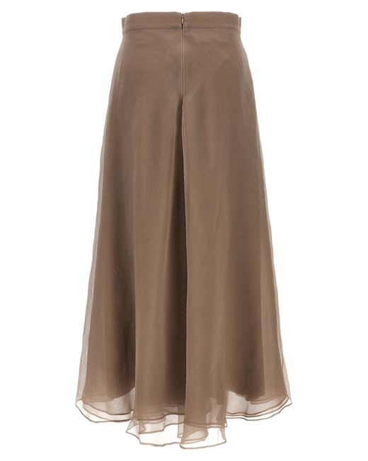 スカート Brunello cucinelli 'Paneled Circle' skirt Brunello Cucinelli 'Paneled Circle' Skirt in Brown | Lyst Canada
