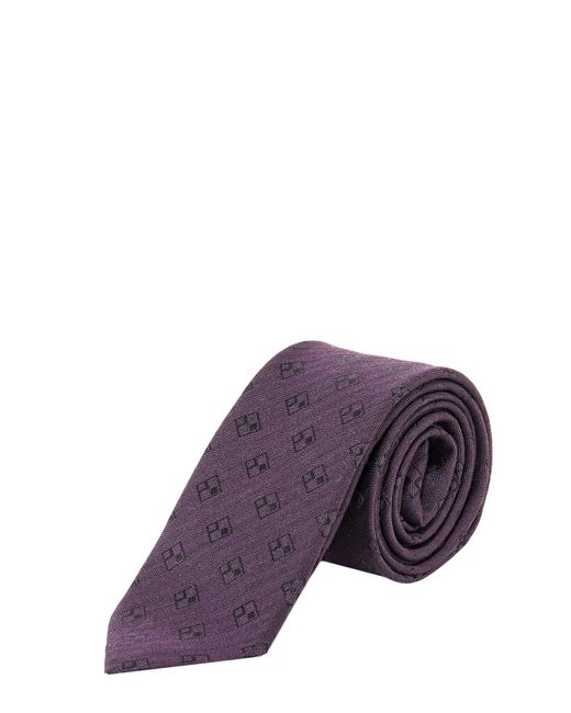 Nicky Purple Wool And Silk Tie for men