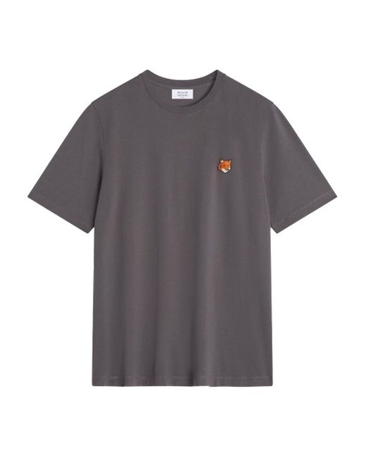Maison Kitsuné Gray Fox Head Regular Fit Cotton T-Shirt for men