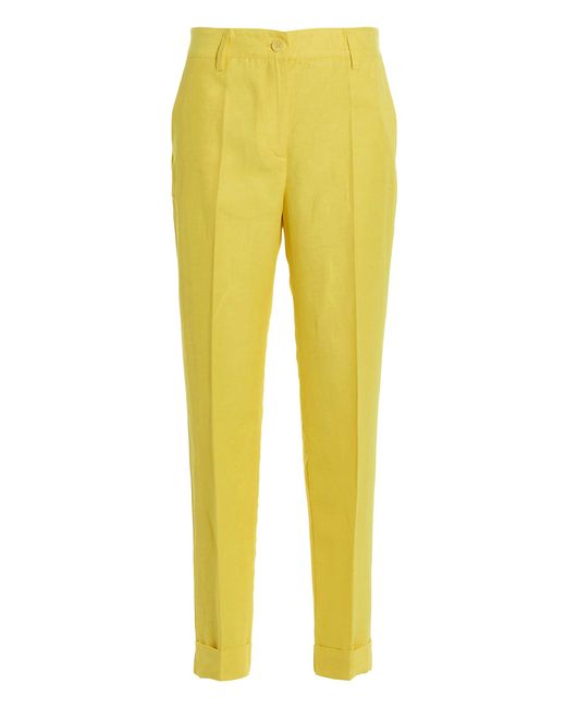 P.A.R.O.S.H. Yellow Linen Blend Pants