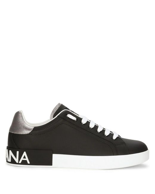 Dolce & Gabbana Black Sneakers With Logo Application for men