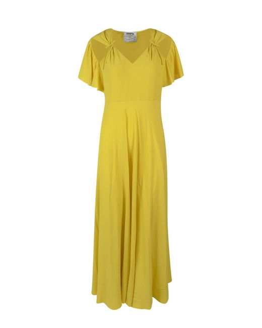 Vivetta Yellow Sustainable Silk Blend Long Dress