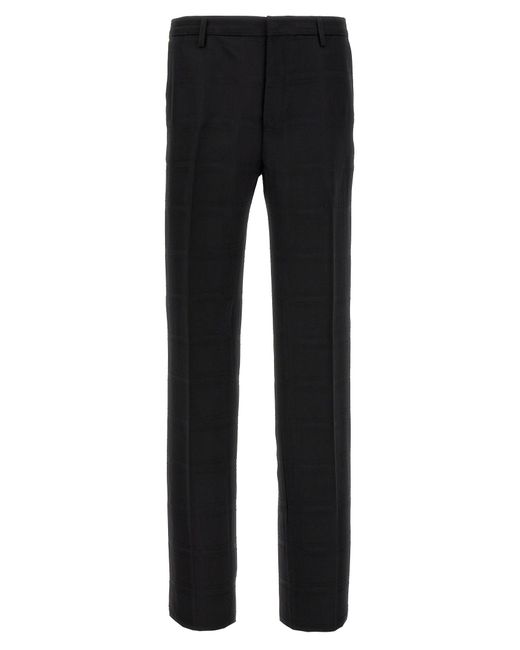 Etro Black Check Wool Trousers Pants for men