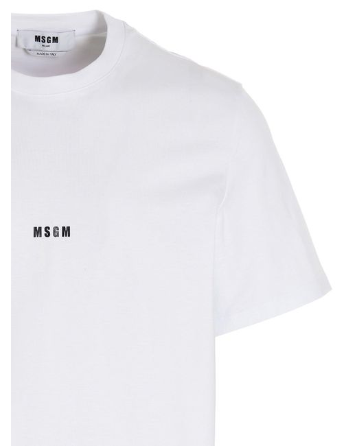 Logo T Shirt Bianco di MSGM in White da Uomo
